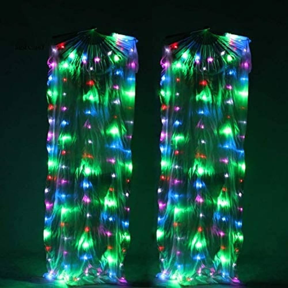 4 ベリーダンスショーシルクカラフル LED ファン ベリーダンスパフォ 4 ベリーダンスショーシルクカラフル LED ファン ベリーダンスパフォ